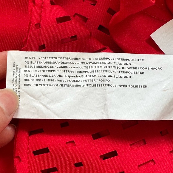 Joseph Ribkoff Limited Red Sleeveless Round Neck Cut Out Block Pattern SZ 6 - Picture 11 of 15